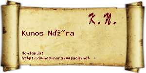 Kunos Nóra névjegykártya