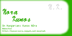 nora kunos business card